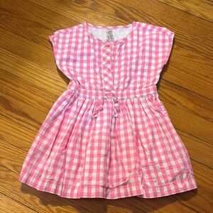 Pink and White Buttoned Flutter Sleeve Sundress